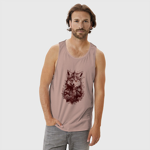 Мужская майка Нарядная лиса / Пыльно-розовый – фото 3