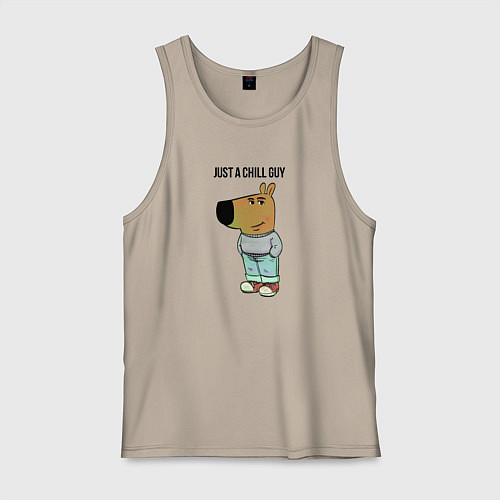 Мужская майка Just a chill guy - meme / Миндальный – фото 1