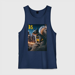 Майка мужская хлопок Bat squirrel - ai art fantasy, цвет: тёмно-синий