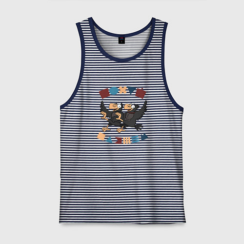 Мужская майка Пляшем пофиг / Синяя тельняшка – фото 1