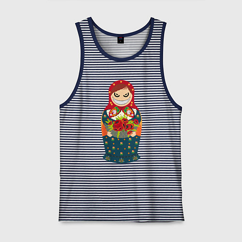 Мужская майка Злобная матрёшка / Синяя тельняшка – фото 1