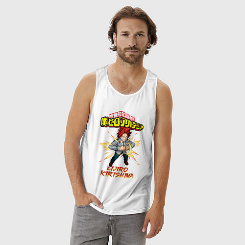 Мужская майка Моя геройская академия Эйджиро Киришима / Белый – фото 3