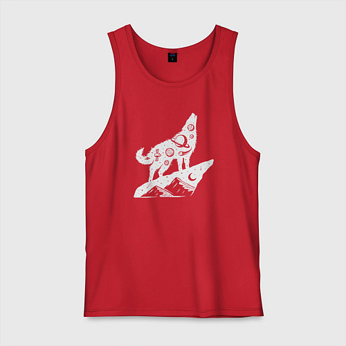 Мужская майка Space wolf / Красный – фото 1