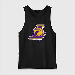 Майка мужская хлопок Lakers team, цвет: черный