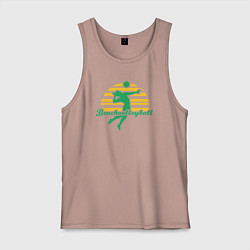 Майка мужская хлопок Beach volley, цвет: пыльно-розовый