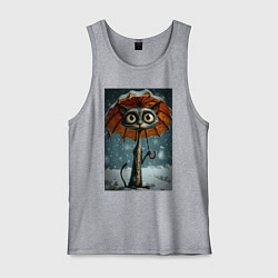 Мужская майка Уличный кот под мокром снегом