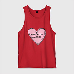 Майка мужская хлопок Масса нетто семья, цвет: красный