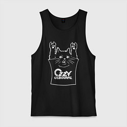 Майка мужская хлопок Ozzy Osbourne - cat rock, цвет: черный