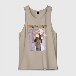 Майка мужская хлопок Made in Abyss - Reg and Faputa, цвет: миндальный