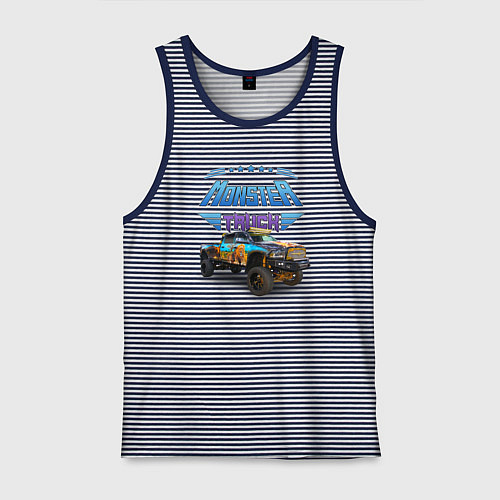 Мужская майка Monster truck / Синяя тельняшка – фото 1