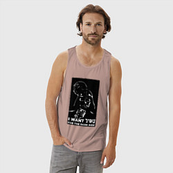 Майка мужская хлопок Звёздные войны Дарт вейдер, цвет: пыльно-розовый — фото 2