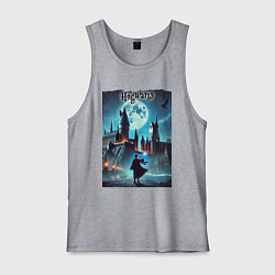 Майка мужская хлопок Nightly Hogwarts - neon glow, цвет: меланж