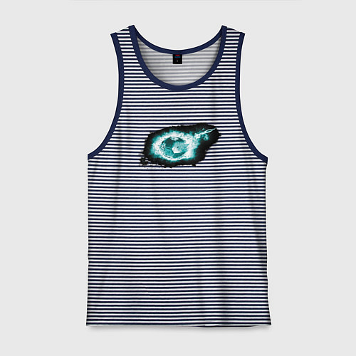 Мужская майка Горящий мяч / Синяя тельняшка – фото 1