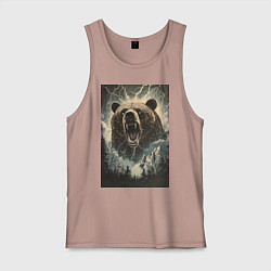 Мужская майка Оскаленная морда медведя