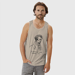 Майка мужская хлопок Мы почитаем всех нулями а единицами себя, цвет: миндальный — фото 2