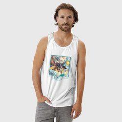 Майка мужская хлопок Фэйсяо, цвет: белый — фото 2