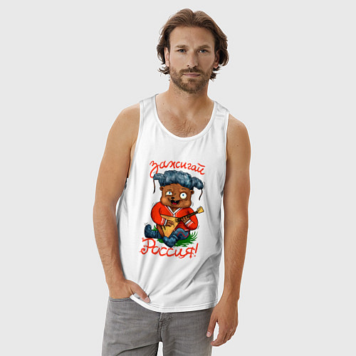 Мужская майка Русский мишка / Белый – фото 3