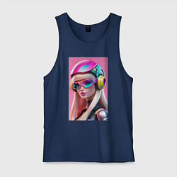 Майка мужская хлопок Sweet Barbie - cyberpunk, цвет: тёмно-синий