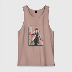 Майка мужская хлопок Mortefi Dragons Breath, цвет: пыльно-розовый