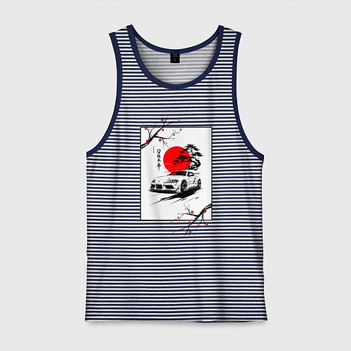 Мужская майка Toyota Supra sakura / Синяя тельняшка – фото 1