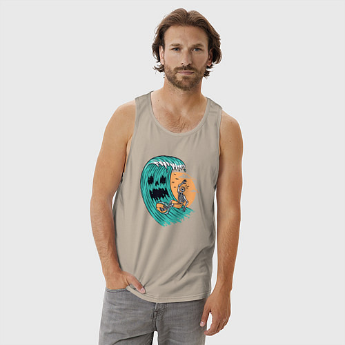 Мужская майка Skeletor surfer / Миндальный – фото 3