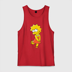 Майка мужская хлопок Lisa Simpson, цвет: красный