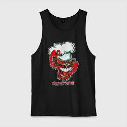 Майка мужская хлопок Crazy chef, цвет: черный