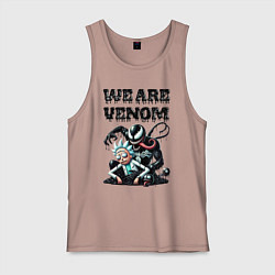 Майка мужская хлопок Rick and slime - we are Venom, цвет: пыльно-розовый