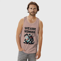 Майка мужская хлопок Rick and slime - we are Venom, цвет: пыльно-розовый — фото 2