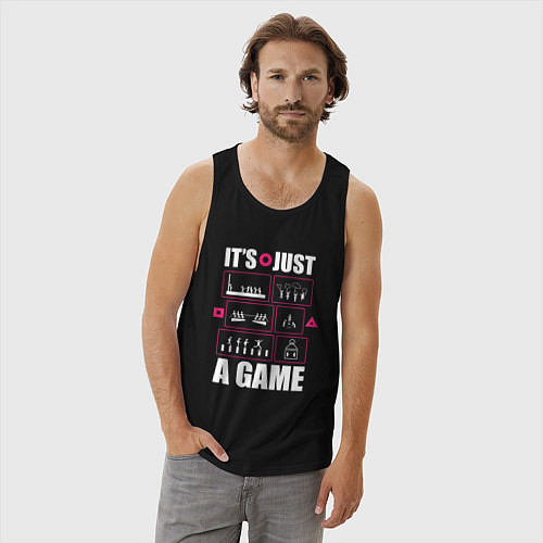 Мужская майка Игра в кальмара / Черный – фото 3