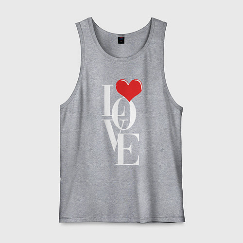 Мужская майка Love - big heart / Меланж – фото 1