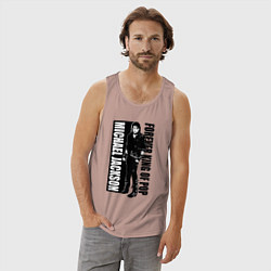 Майка мужская хлопок Michael Jackson - forever king of pop, цвет: пыльно-розовый — фото 2