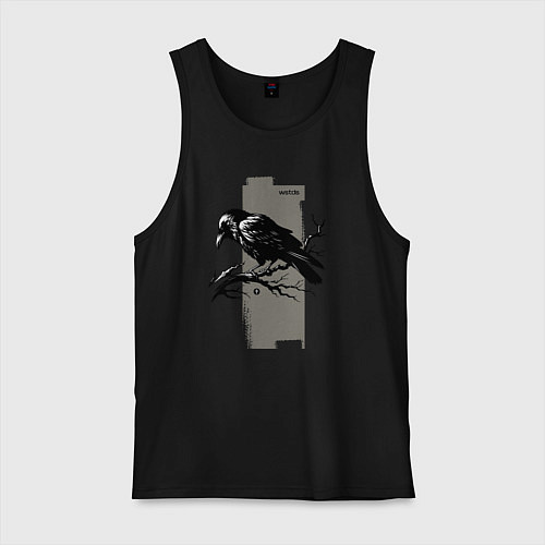Мужская майка Grunge raven / Черный – фото 1
