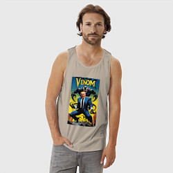 Майка мужская хлопок Venom-Trump fantasy, цвет: миндальный — фото 2