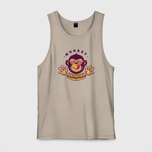 Мужская майка Monkey hot dog / Миндальный – фото 1