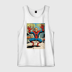 Майка мужская хлопок Spider-Trump in New York, цвет: белый