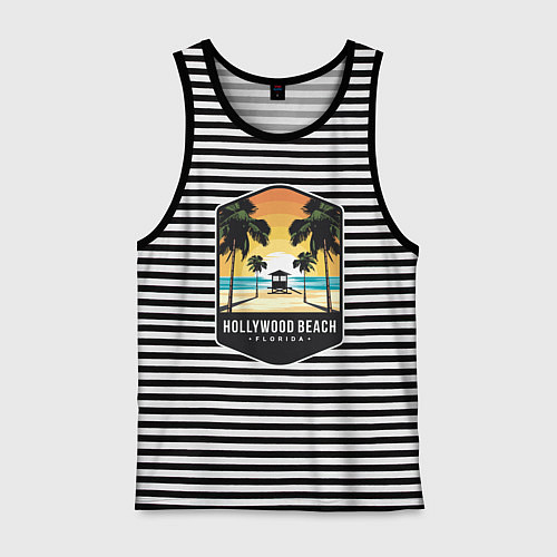 Мужская майка Пляж Голливуда / Черная тельняшка – фото 1