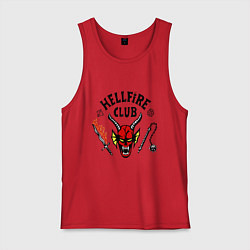 Майка мужская хлопок Stranger things - hellfire club, цвет: красный