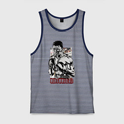 Майка мужская хлопок Боксер Мухаммед Али, цвет: синяя тельняшка