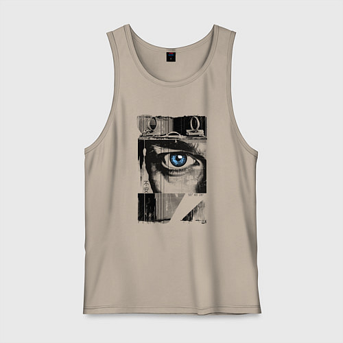 Мужская майка Тревожный взгляд / Миндальный – фото 1