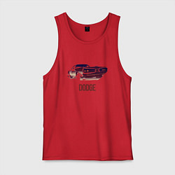 Майка мужская хлопок Dodge coronet, цвет: красный