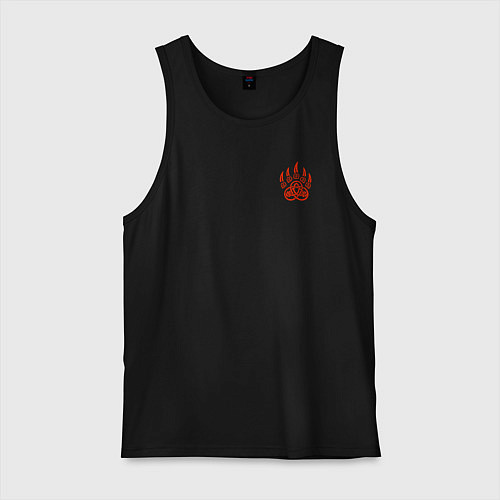 Мужская майка Велеса печать - лапа медведя / Черный – фото 1