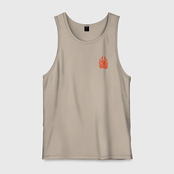 Майка мужская хлопок Оберег волчья лапа, цвет: миндальный