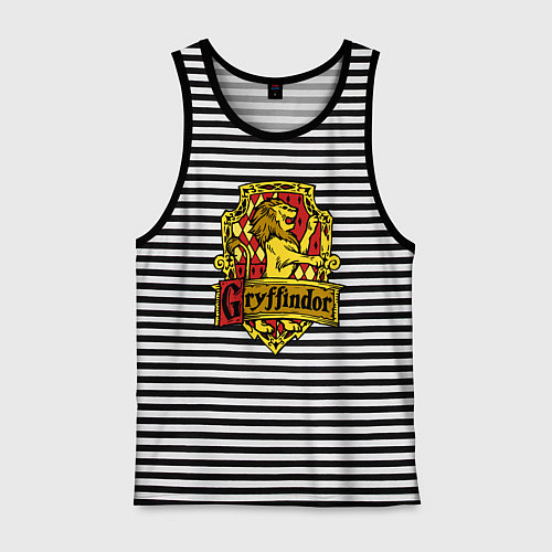 Мужская майка Hogwarts - gryffindor logo / Черная тельняшка – фото 1