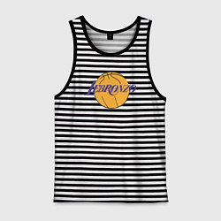 Майка мужская хлопок Lebronzo, цвет: черная тельняшка