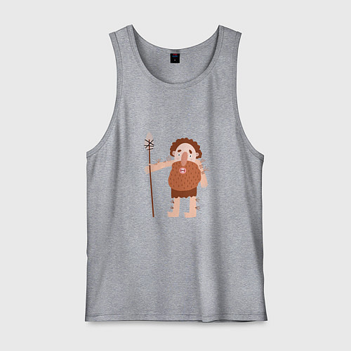 Мужская майка Пещерный человек / Меланж – фото 1