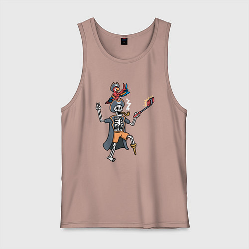 Мужская майка Пиратское селфи / Пыльно-розовый – фото 1