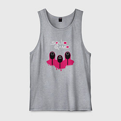 Майка мужская хлопок Squid game soldiers, цвет: меланж