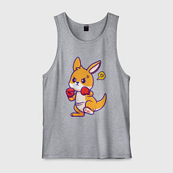 Майка мужская хлопок Кенгуру боксирует, цвет: меланж