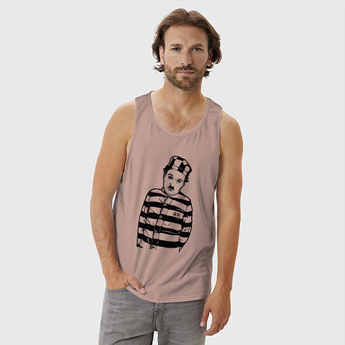 Мужская майка Чарли Чарлин - зек / Пыльно-розовый – фото 3